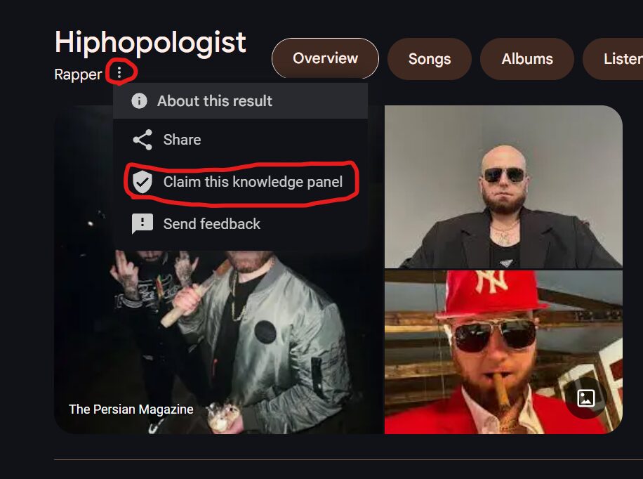 کلیم کردن گوگل نالج پنل